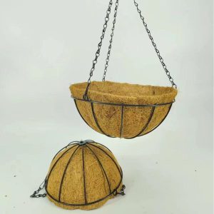 Metal Wire Hanging Basket with Coco Liner