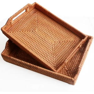Rectangular Rattan Tray With Handles