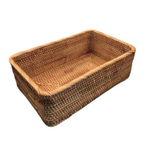 Rectangular Natural Rattan Box For Home Decor