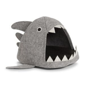 Foldable Shark Shape Felt Cat Cave