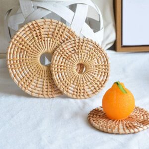 Natural Rattan Coasters Heat Insulation Placemats