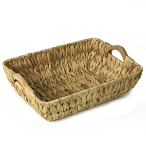 Large Water Hyacinth Storage Baskets With Wooden Handles