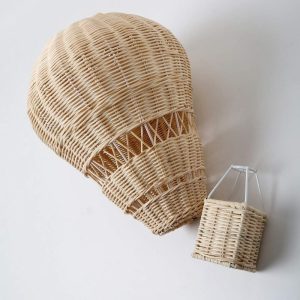 Woven Rattan Hot Air Balloon Decoration