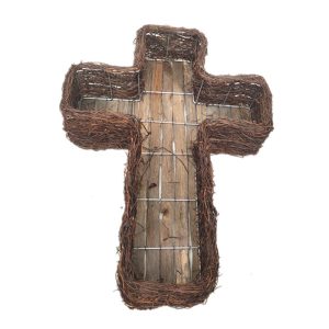 Wooden Cross Planter