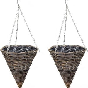 Handmade Woven Rattan Hanging Basket