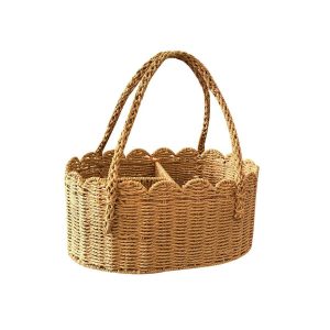Scalloped Baby Nappy Caddy Basket